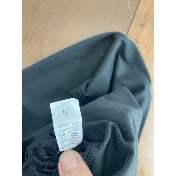 Leggings Womens Medium Black Polyester Stretch Pull-On Elastic Waist Performance - Picture 3 of 8